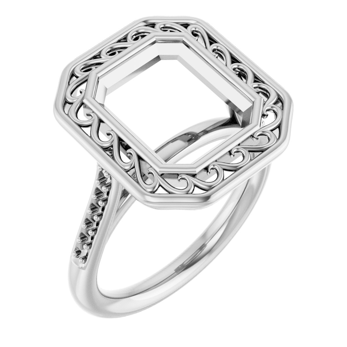 Bezel-Set Accented Engagement Ring