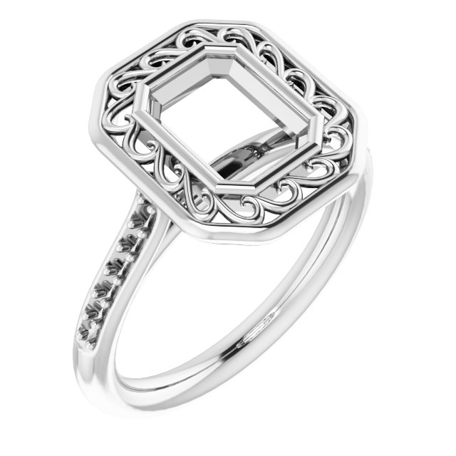 Bezel-Set Accented Engagement Ring