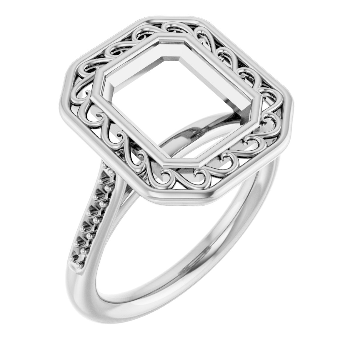 Bezel-Set Accented Engagement Ring