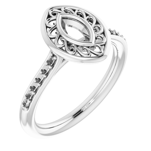 Bezel-Set Accented Engagement Ring