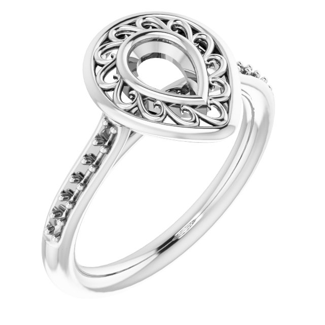 Bezel-Set Accented Engagement Ring