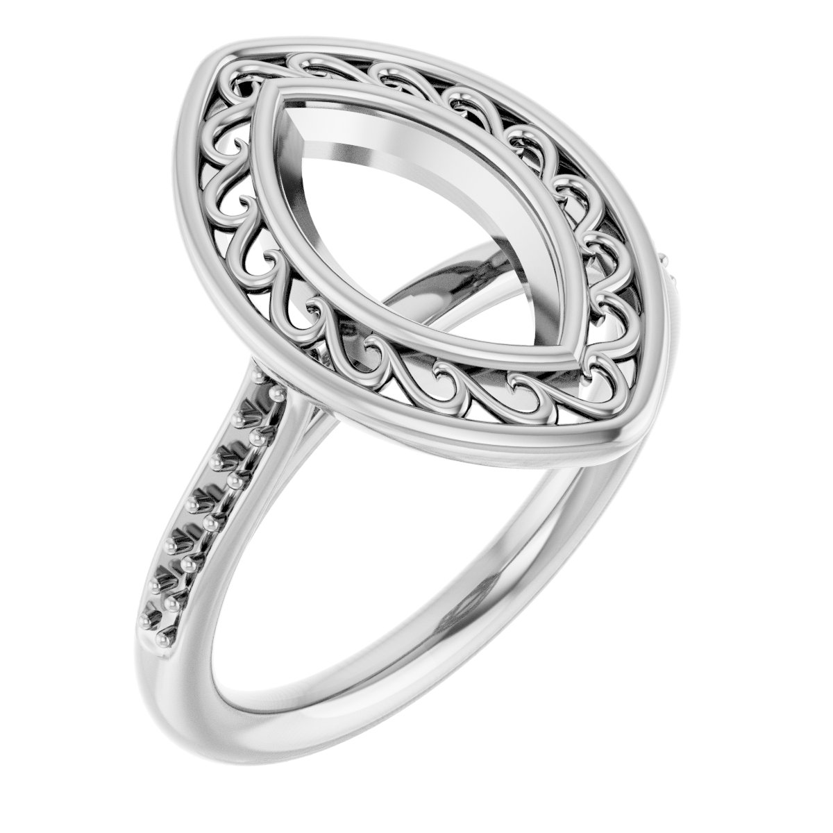 Bezel-Set Accented Engagement Ring