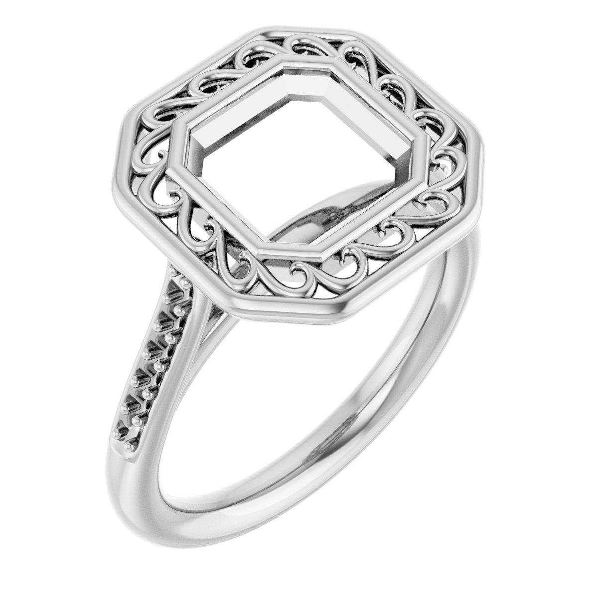 Bezel-Set Accented Engagement Ring
