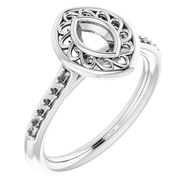 Bezel-Set Accented Engagement Ring