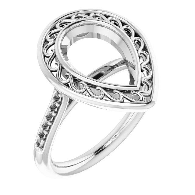 Bezel-Set Accented Engagement Ring