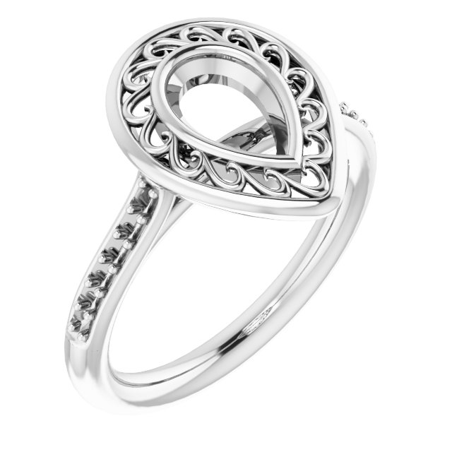 Bezel-Set Accented Engagement Ring