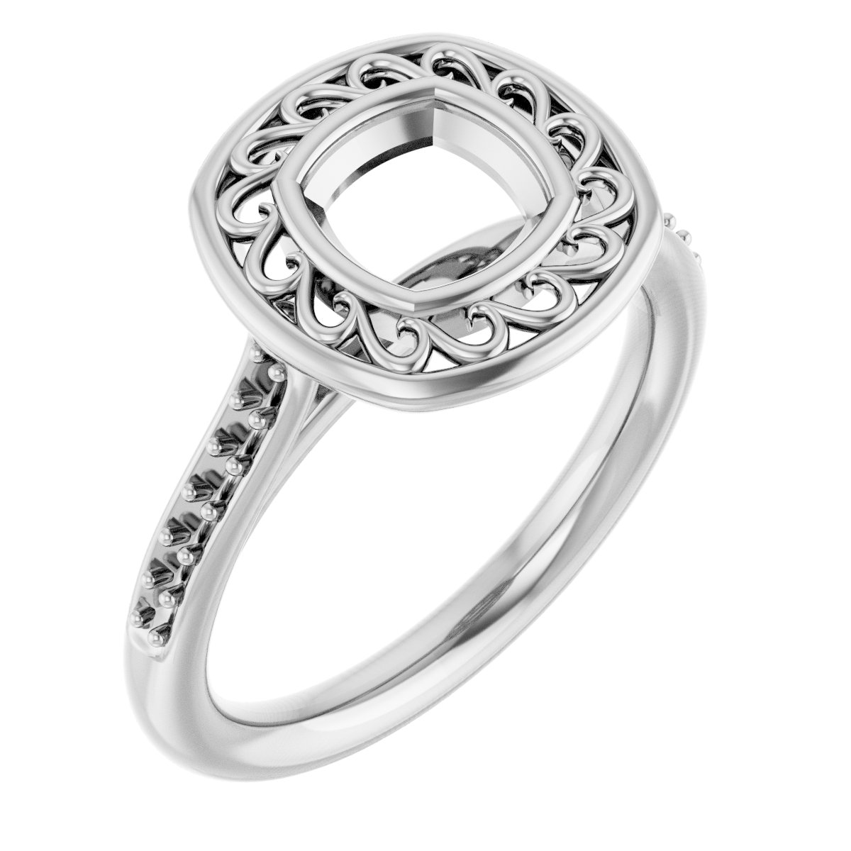 Bezel-Set Accented Engagement Ring