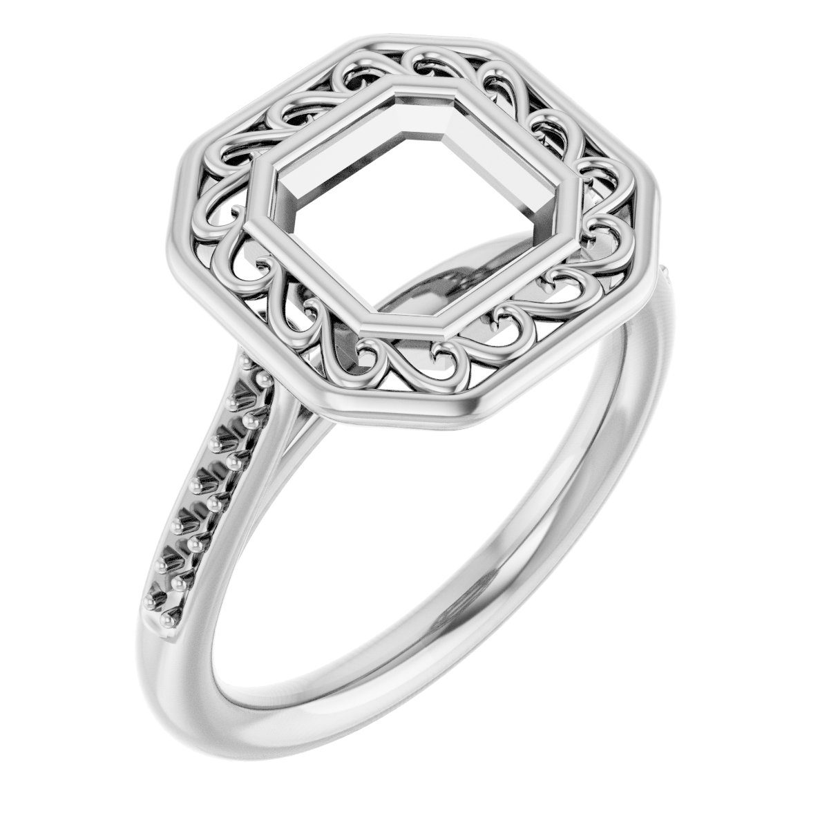 Bezel-Set Accented Engagement Ring