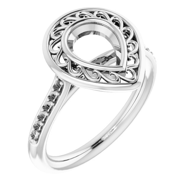 Bezel-Set Accented Engagement Ring