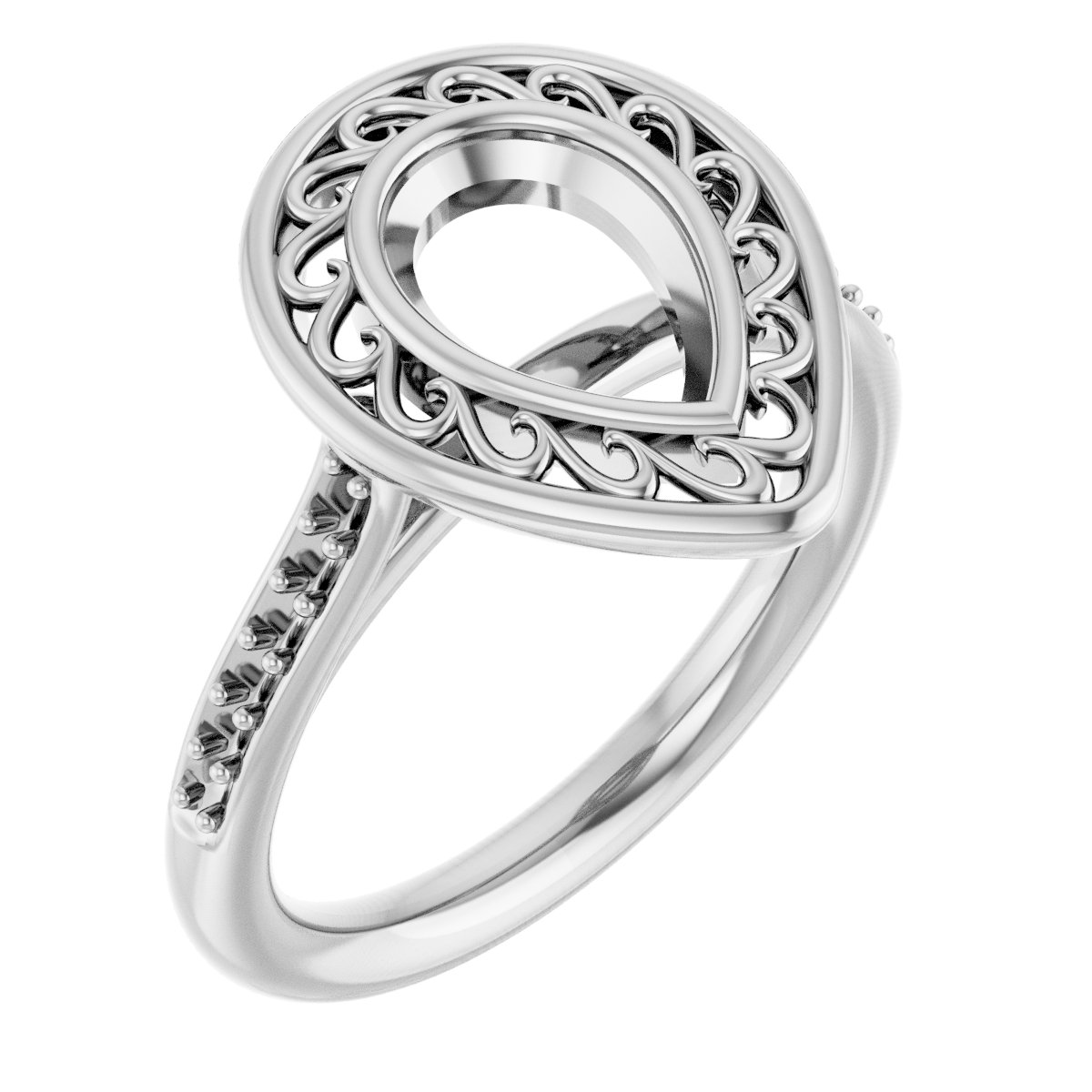Bezel-Set Accented Engagement Ring