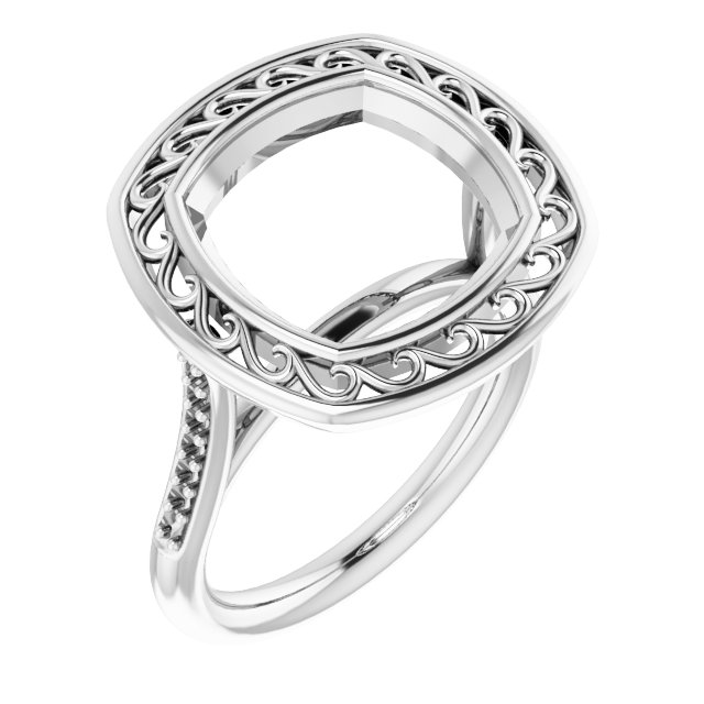 Bezel-Set Accented Engagement Ring