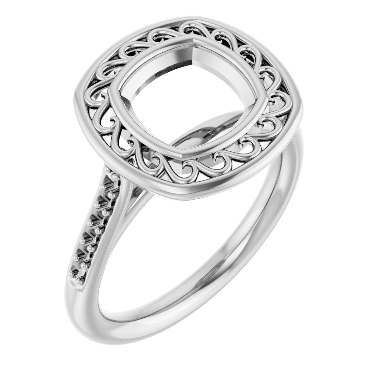 Bezel-Set Accented Engagement Ring