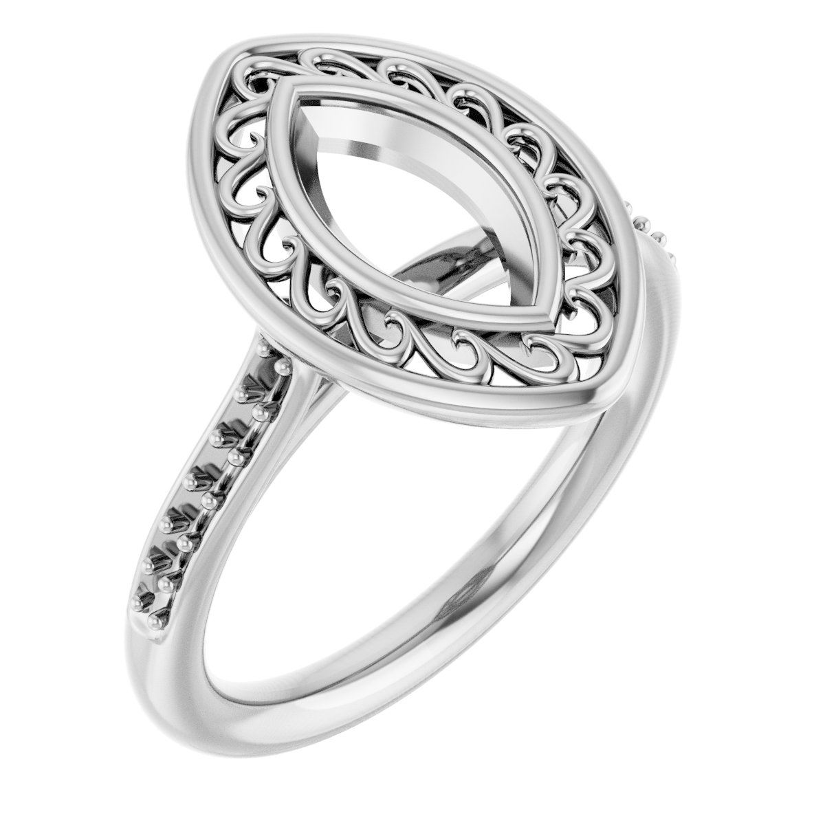 Bezel-Set Accented Engagement Ring