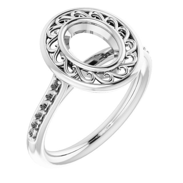 Bezel-Set Accented Engagement Ring