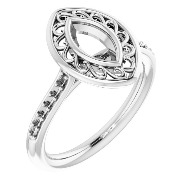 Bezel-Set Accented Engagement Ring