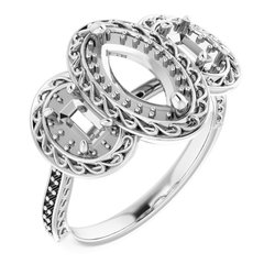 Three-Stone Halo-Style Engagement Ring