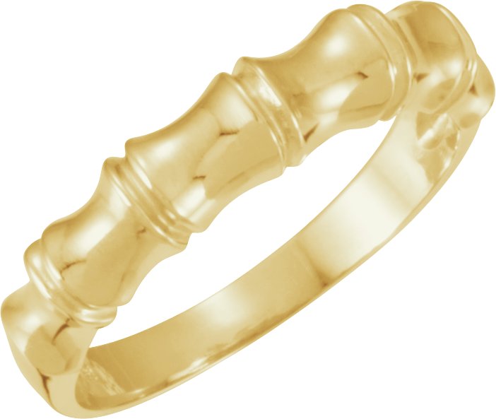 14K Yellow 5 mm Bamboo Design Tapered Band