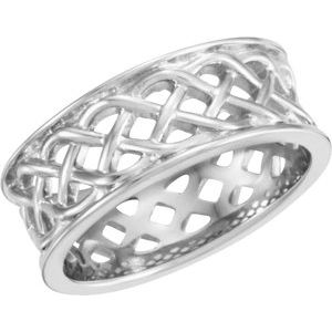 Sterling Silver 8 mm Celtic-Inspired Band Size 6