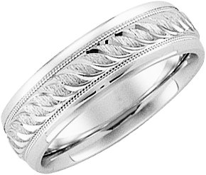 14K White 6 mm Design Engraved Band Size 4.5 Ref 3248209