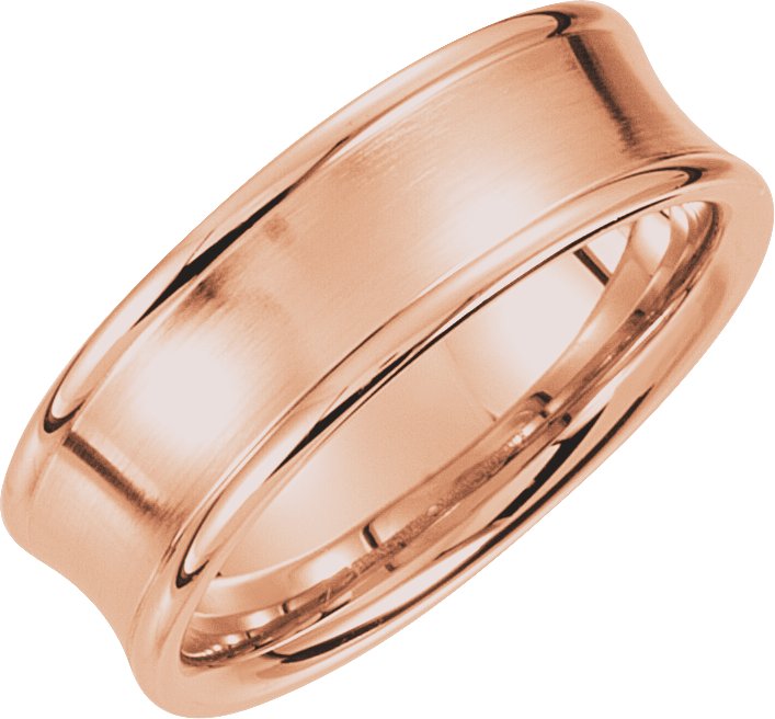 14K Rose 7.5 mm Concave Band with Satin Finish Size 9 Ref 6915057