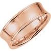 14K Rose 7.5 mm Concave Band with Satin Finish Size 4 Ref 6915047