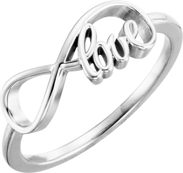 Continuum Sterling Silver Love Infinity-Inspired Ring