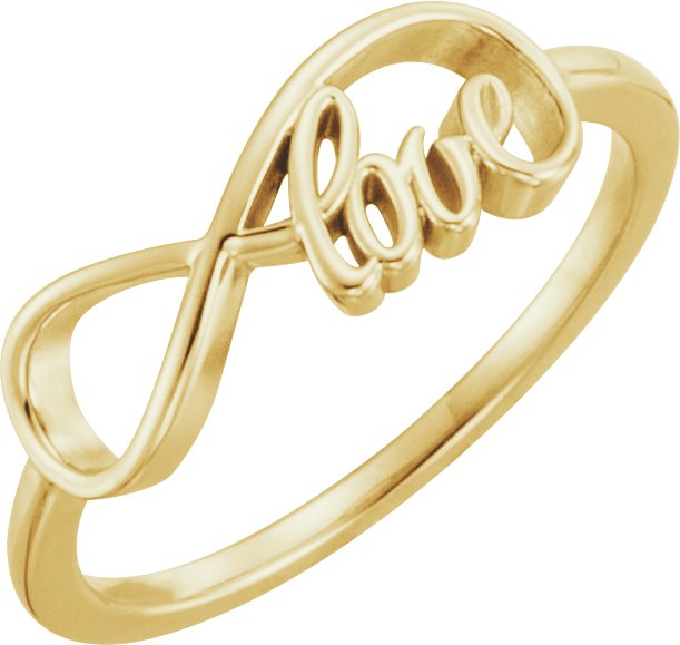 14K Yellow Love Infinity-Inspired Ring