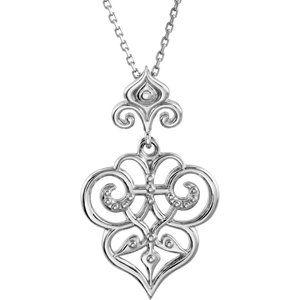 Sterling Silver Fleur-De-Lis 18" Necklace