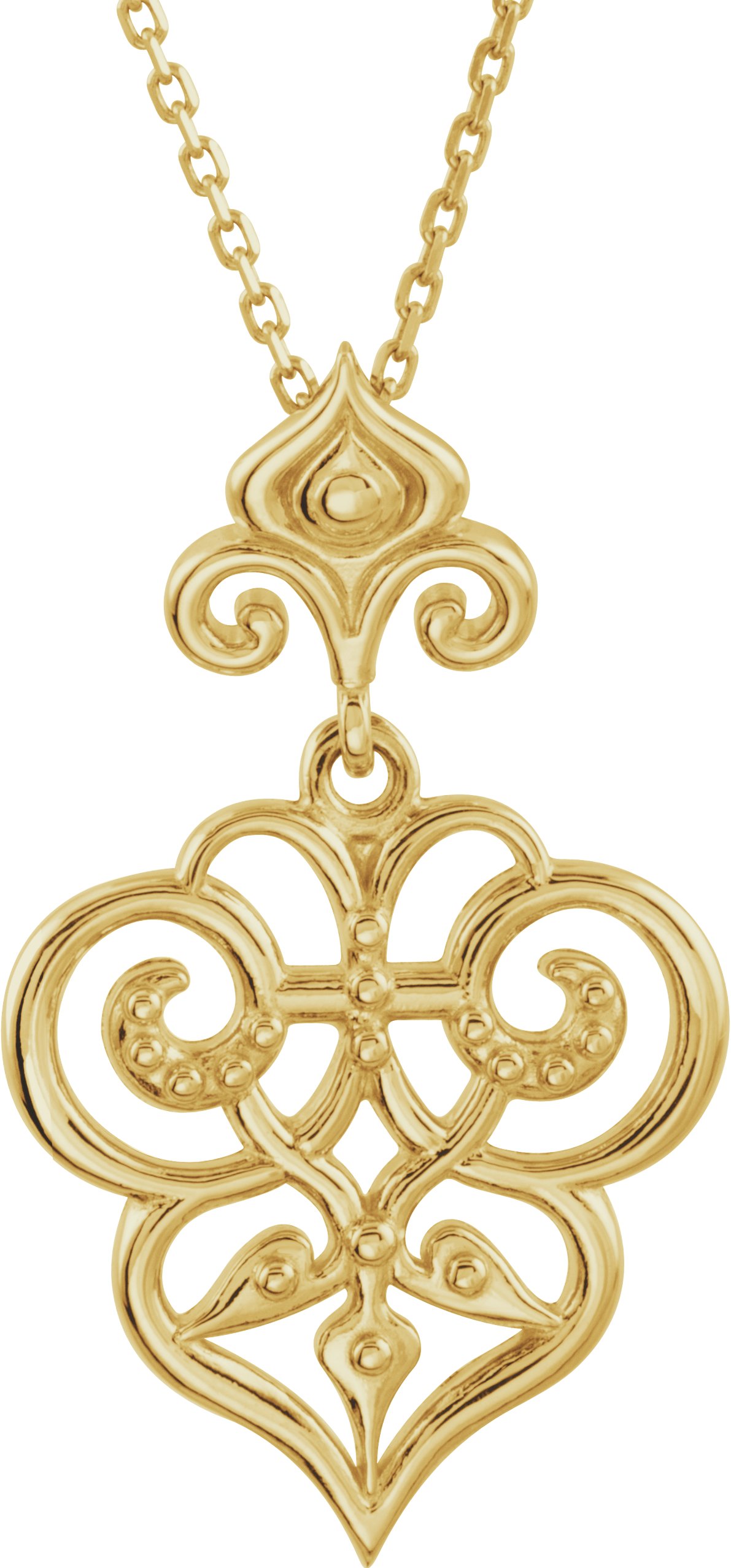 14K Yellow Fleur De Lis 18 inch Necklace Ref. 4932224