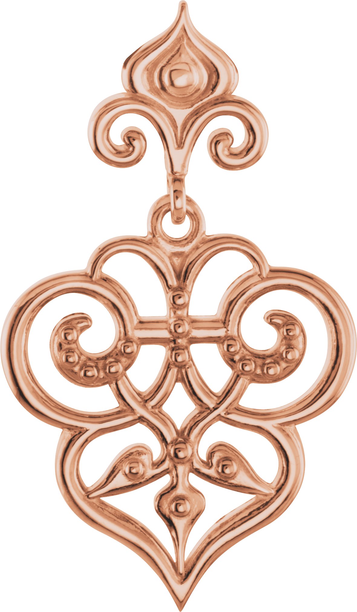 14K Rose 27x6 mm Fleur De Lis Pendant Ref. 5503952