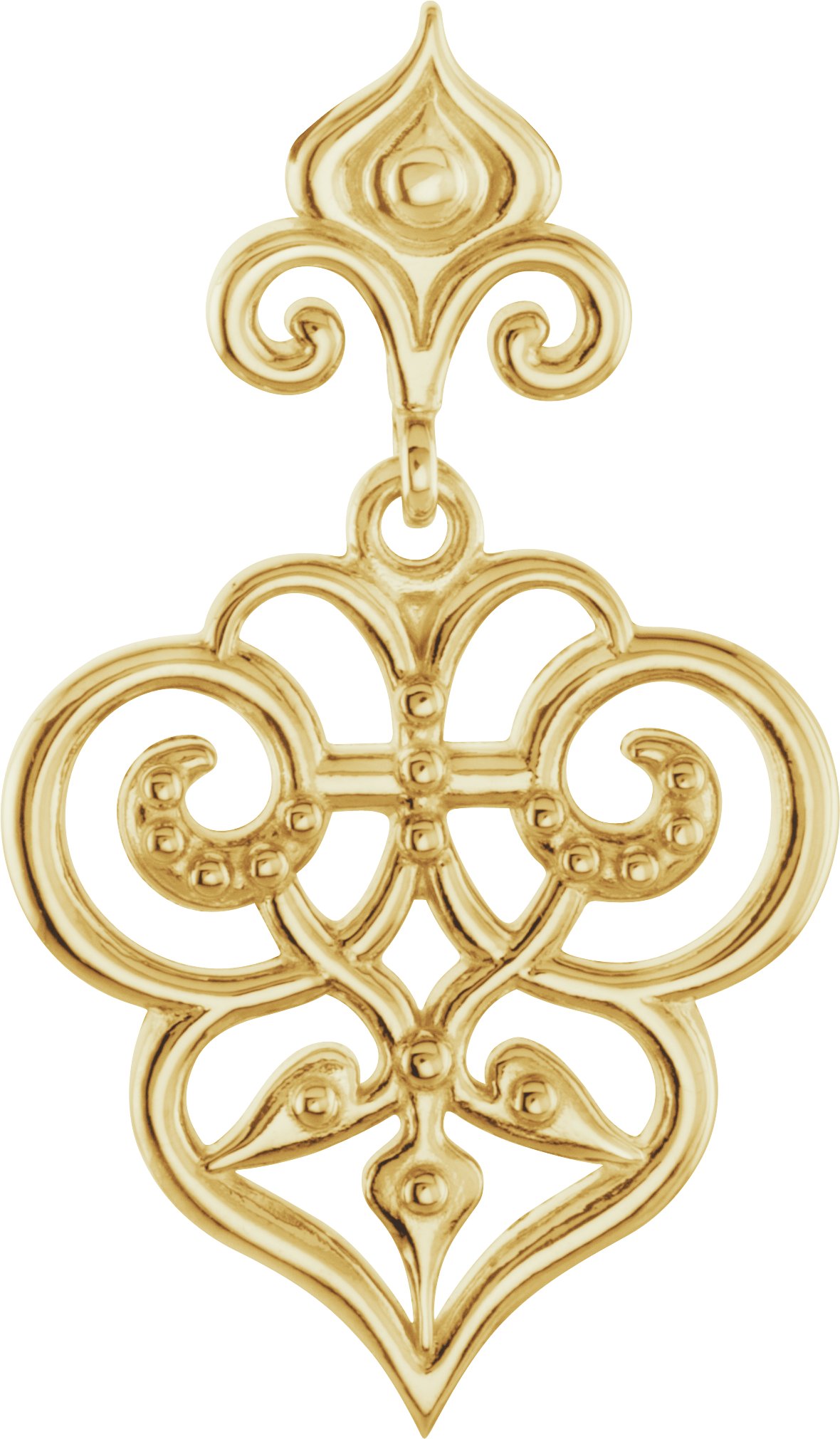 14K Yellow 27x6 mm Fleur De Lis Pendant Ref. 4182755