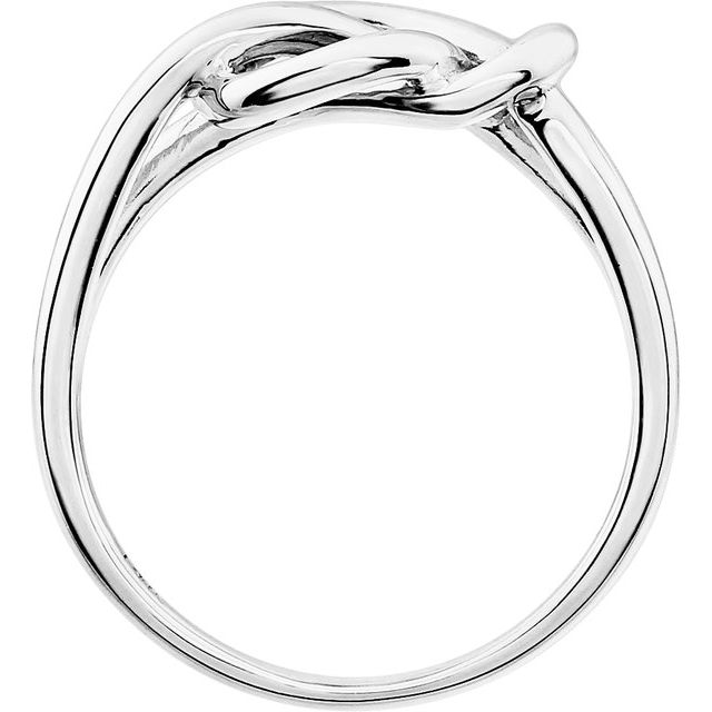 14K White Knot Ring