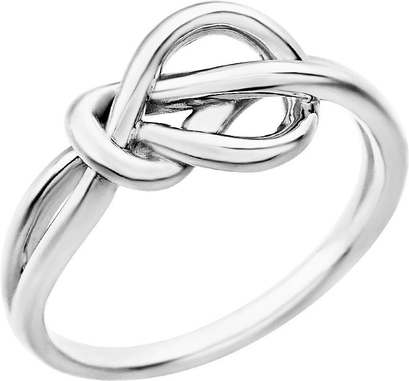 14K White Knot Ring