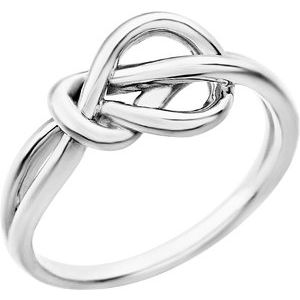 14K White Knot Ring