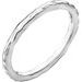 14K White 1.8 mm Hammered Stackable Ring Size 7