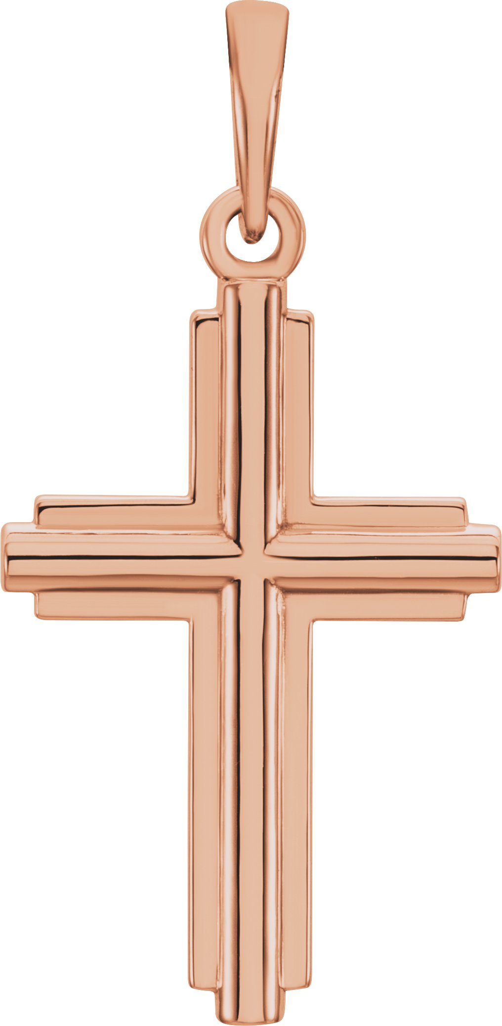 14K Rose Cross Pendant