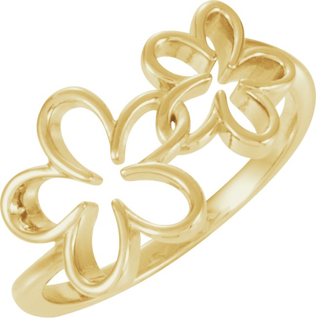 14K Yellow Flower Ring