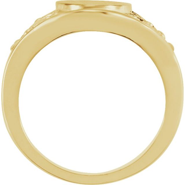 14K Yellow 12.8x9 mm Oval Signet Ring