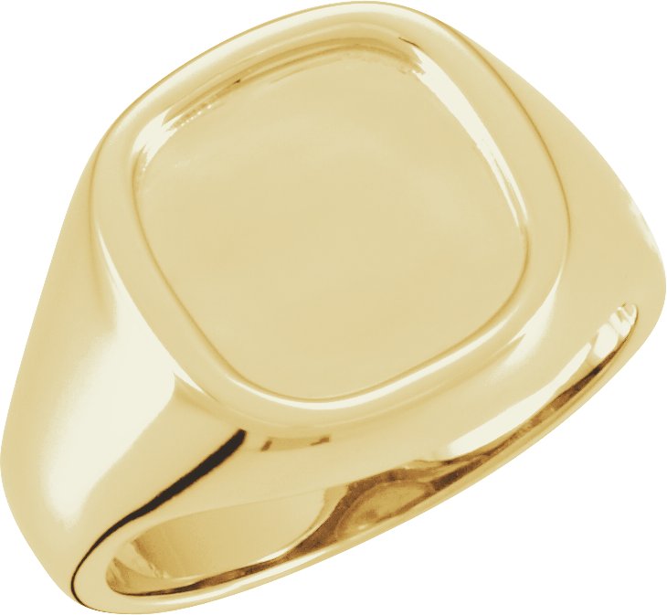 14K Yellow 12 mm Square Signet Ring