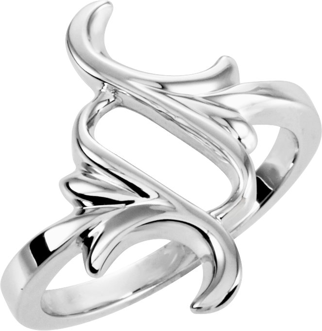 14K White Freeform Ring 