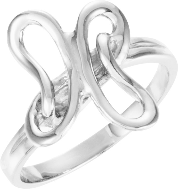 14K White Freeform Ring