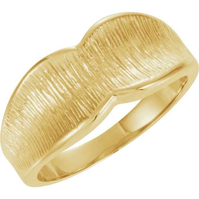 14K Yellow Concave Ring 
