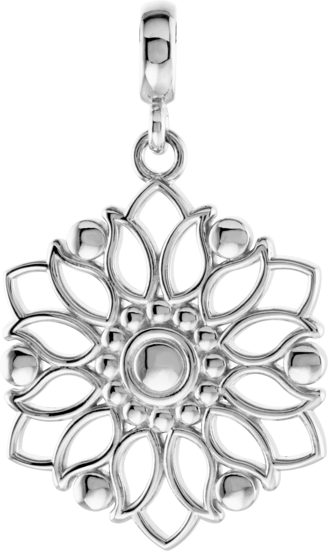 14K White Decorative Pendant 