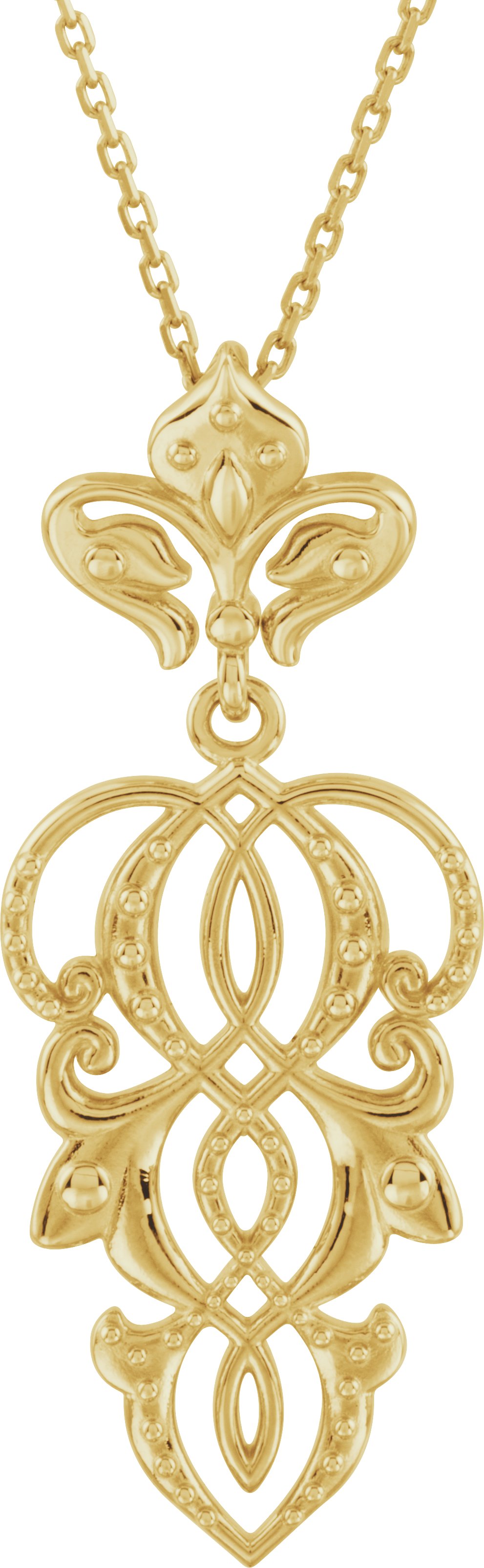 14K Yellow Fleur de lis 18 inch Necklace Ref. 4932219