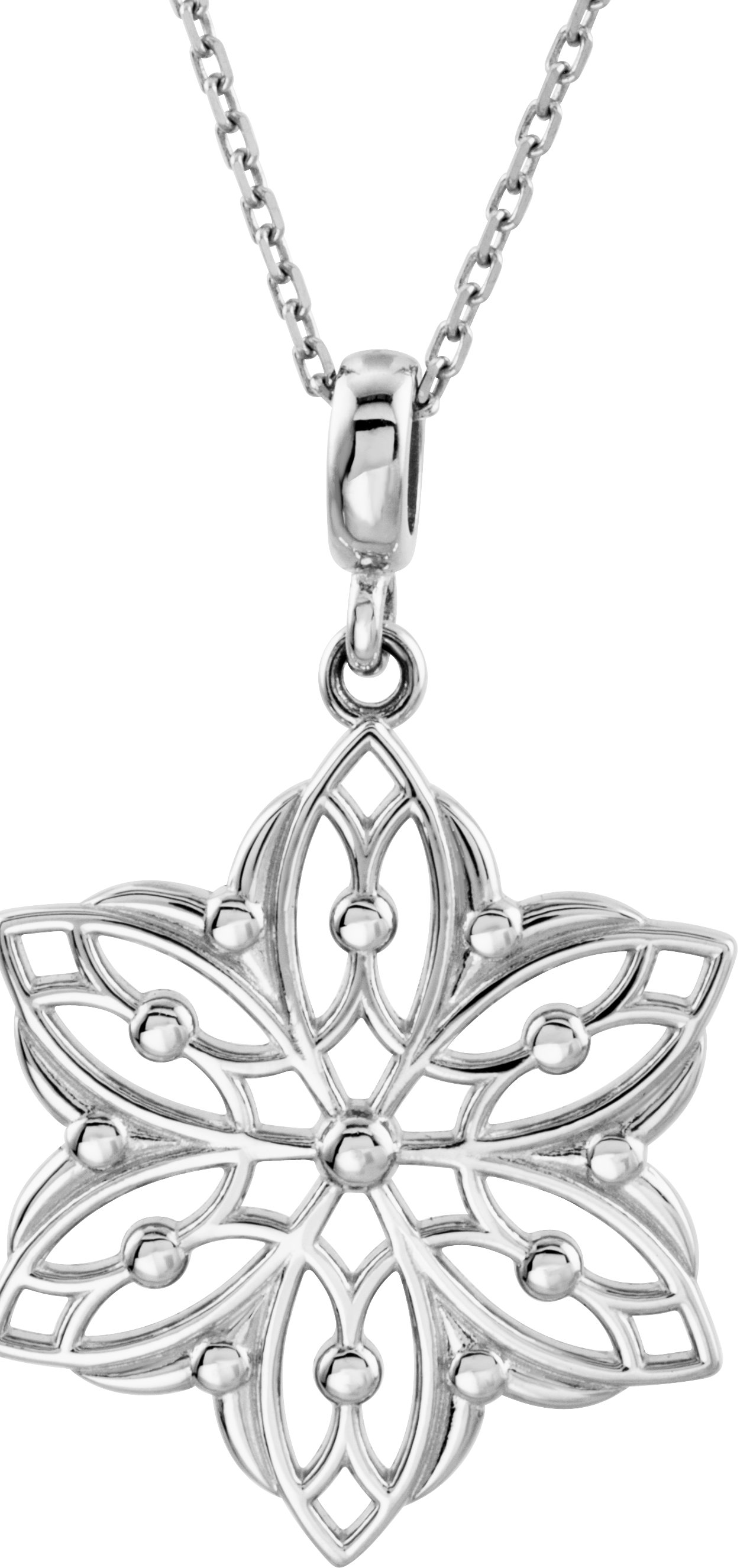 Sterling Silver Decorative 18" Necklace