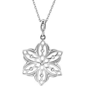 Sterling Silver Decorative 18" Necklace