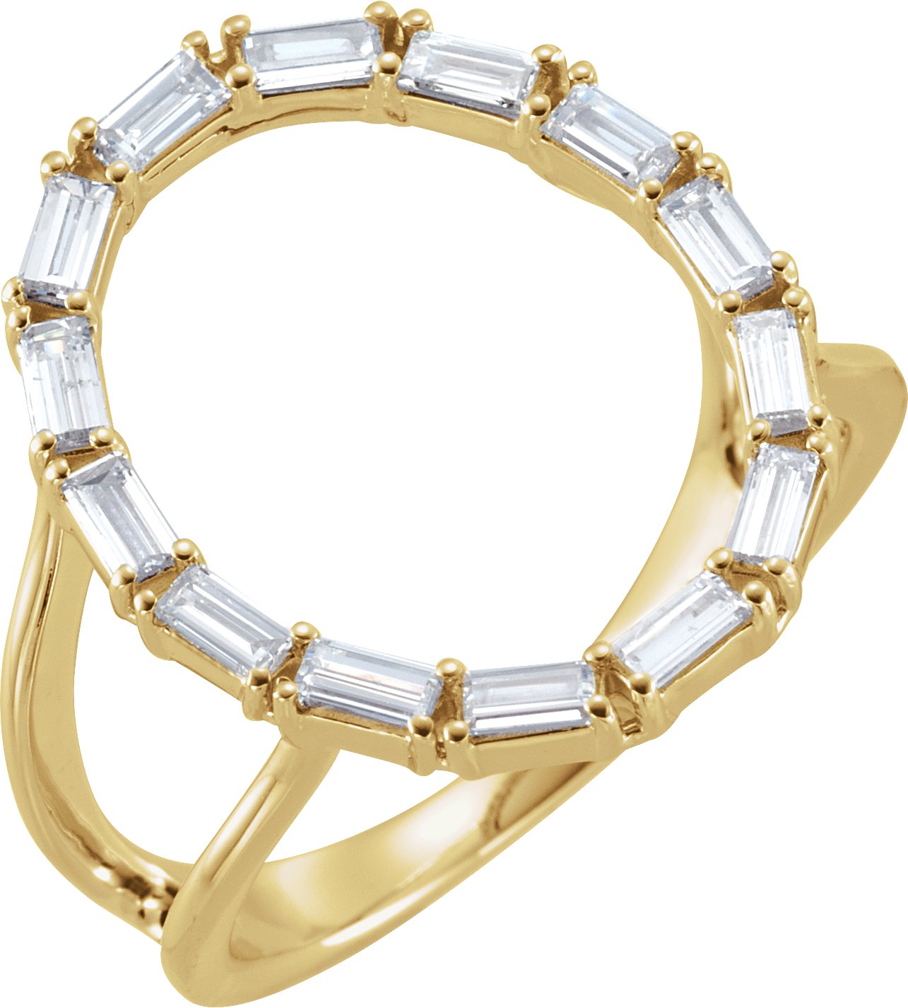 14K Yellow 1/2 CTW Diamond Negative Space Ring