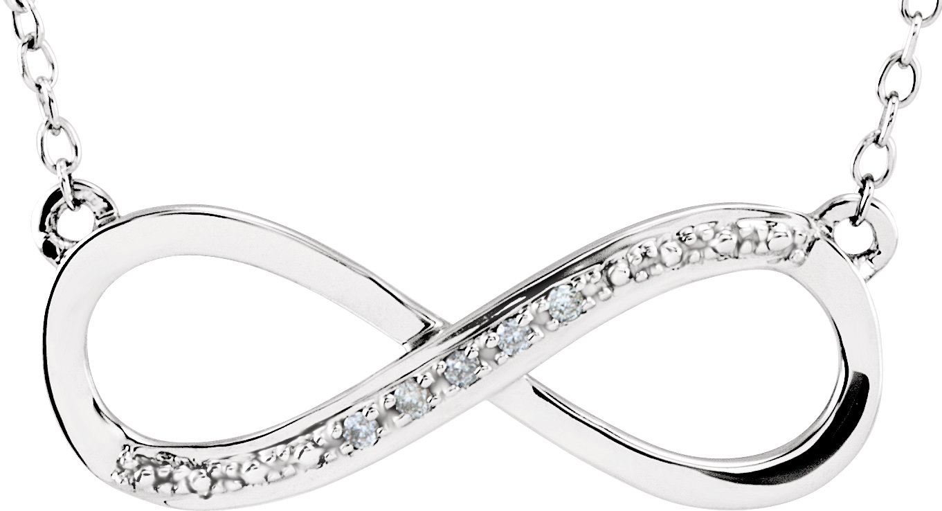 14K White .025 CTW Natural Diamond 16-18 Necklace