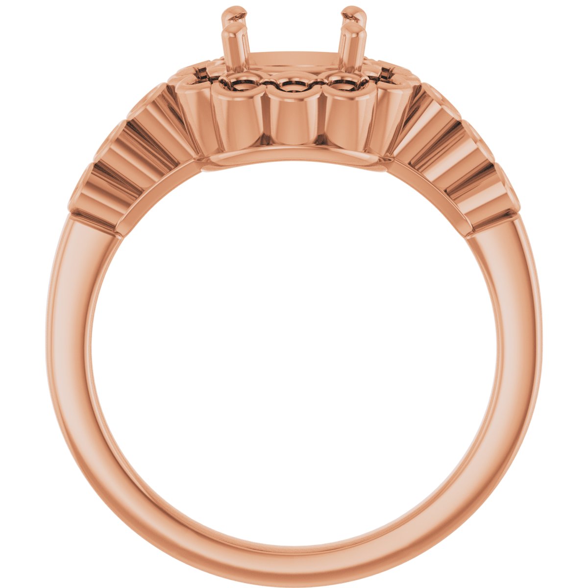 18K Rose Gold  6 mm Cushion Engagement Ring Mounting