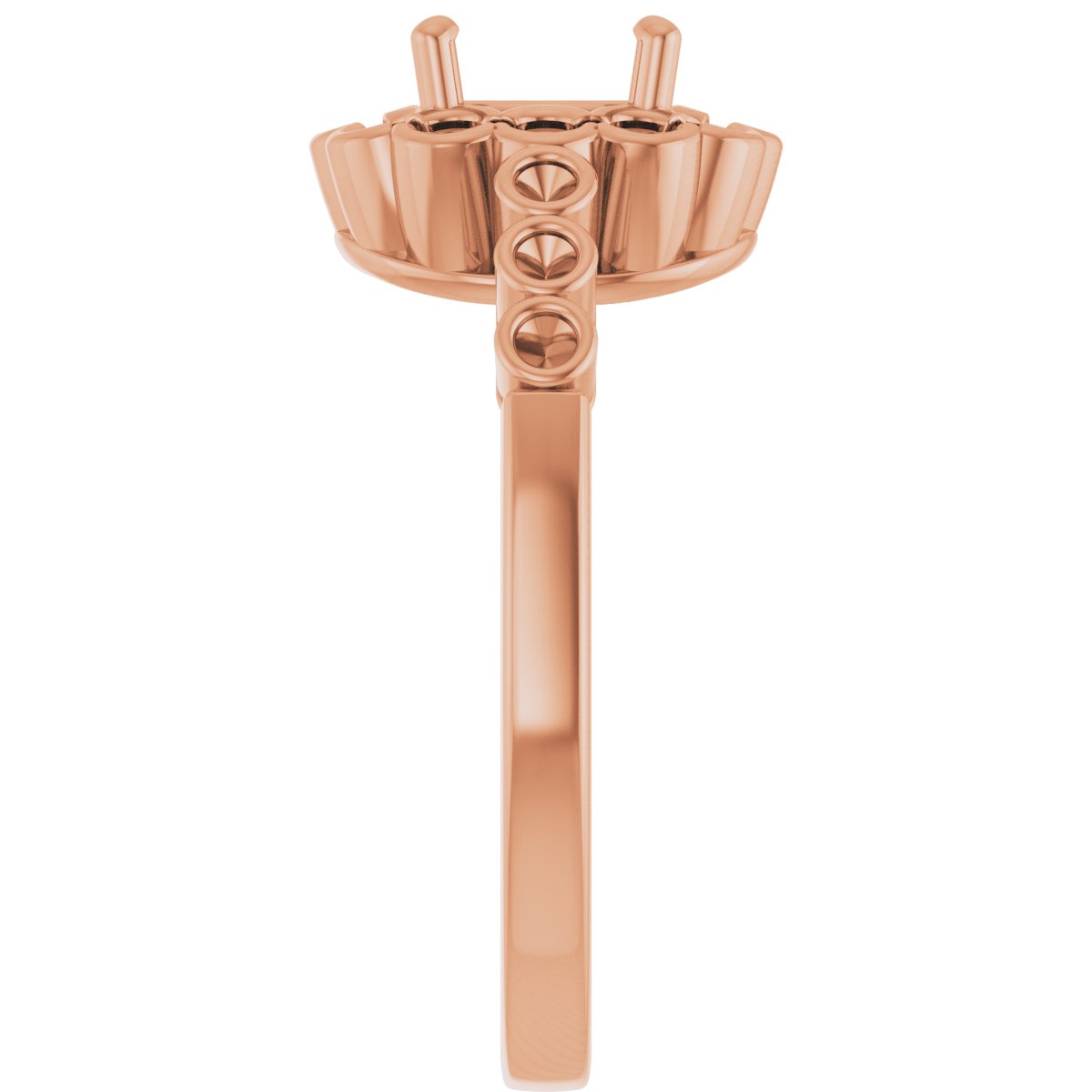 18K Rose Gold  6 mm Cushion Engagement Ring Mounting
